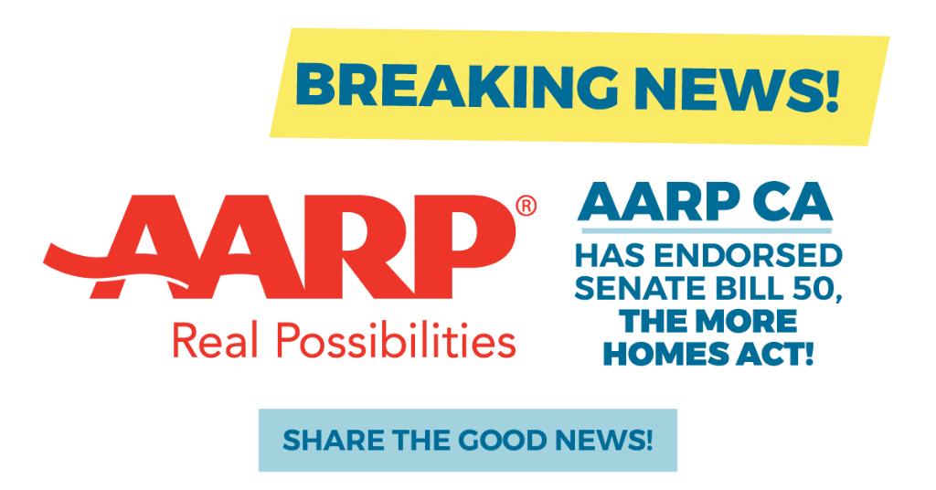 AARP California Announces Support for SB 50 the More HOMES Act
