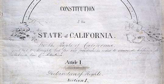 Title page of the 1849 Constitution of California.