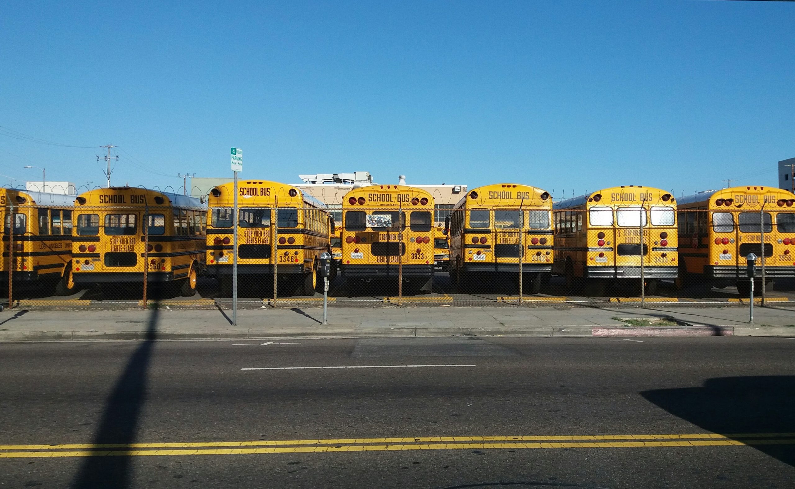 School bus lot