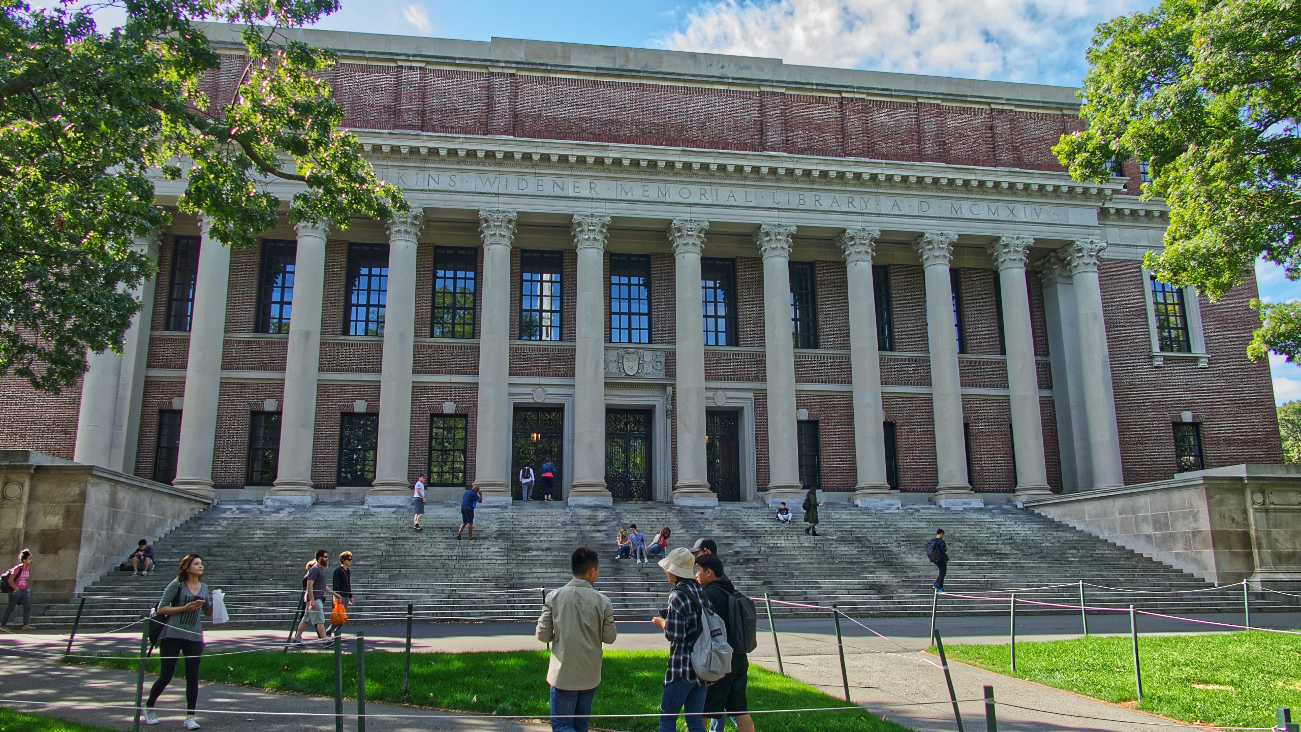 a photo of harvard university with students